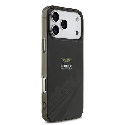 Apple iPhone 17 Pro Max Kılıf Aston Martin Orjinal Lisanslı M-safe Şarj Özellikli IML Baskı Logolu Formula Tasarımlı Kapak