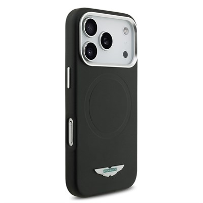 Apple iPhone 17 Pro Max Kılıf Aston Martin Orjinal Lisanslı M-safe Şarj Özellikli Metal Logolu PU Deri Kapak