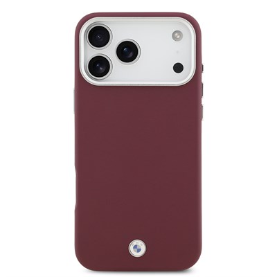 Apple iPhone 17 Pro Max Kılıf BMW Orjinal Lisanslı M-safe Şarj Özellikli Metal Logolu Tam Kaplama Deri Kapak