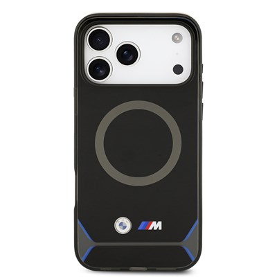 Apple iPhone 17 Pro Max Kılıf BMW Orjinal Lisanslı M-safe Şarj Özellikli Metal Buton Tasarımlı IML Baskılı M Dizayn Kapak