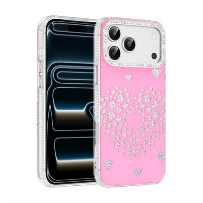 Apple iPhone 17 Pro Max Kılıf Damla Taşlı Zore Rivas Sert PC Kapak