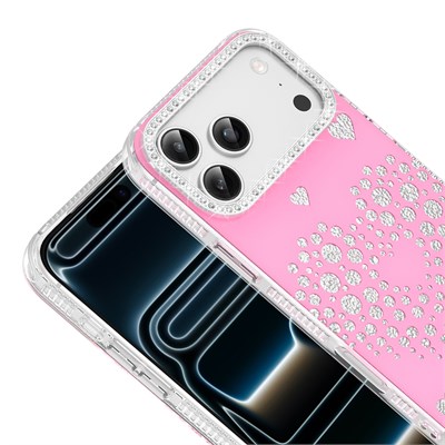 Apple iPhone 17 Pro Max Kılıf Damla Taşlı Zore Rivas Sert PC Kapak