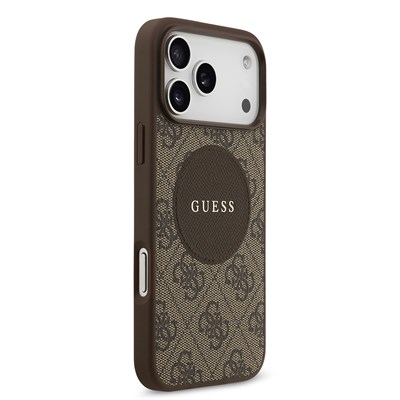 Apple iPhone 17 Pro Max Kılıf Guess Orjinal Lisanslı M-safe Şarj Özellikli Yazı Logolu Circle Classic Kapak