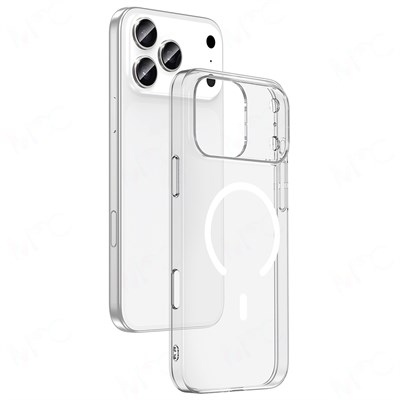 Apple iPhone 17 Pro Max Kılıf IC Çipli M-Safe Şarj Özellikli Şeffaf Kamera Çerçeveli Zore Toledo Kapak