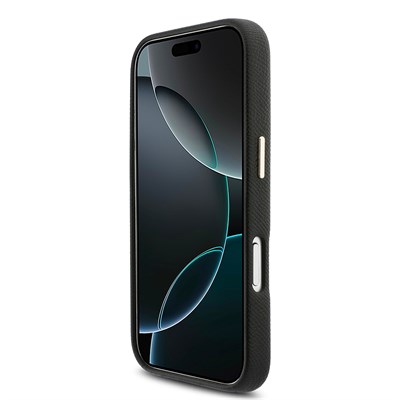 Apple iPhone 17 Pro Max Kılıf Karl Lagerfeld Orjinal Lisanslı M-safe Şarj Özellikli Gold Kamera Çerçeveli KHEAD Metal Logolu PU Deri Kapak