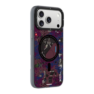 Apple iPhone 17 Pro Max Kılıf M-Safe Şarj Özellikli Youngkit Camouflage Sykell Serisi Kapak