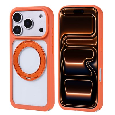 Apple iPhone 17 Pro Max Kılıf M-Safe Şarj Özellikli Standlı Zore Piza Silikon Kapak