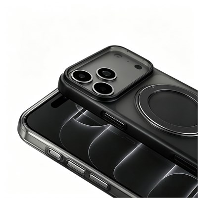 Apple iPhone 17 Pro Max Kılıf M-Safe Şarj Özellikli Zore Luzer 360 Standlı Kapak