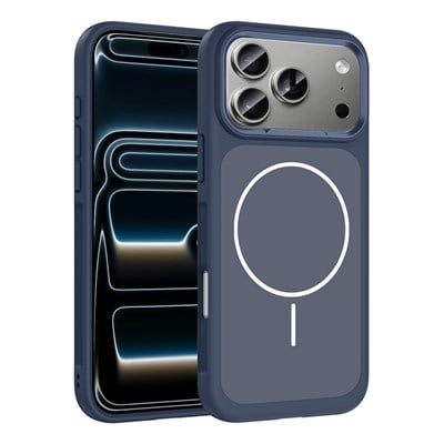 Apple iPhone 17 Pro Max Kılıf M-Safe Şarj Özellikli Metal Kamera Çerçeveli Zore Sanremo Silikon Kapak