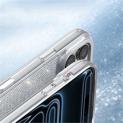 Apple iPhone 17 Pro Max Kılıf M-Safe Şarj Özellikli El İşlemeli Swarovski Taşlı Zore Paris Riva Sert PC Kapak