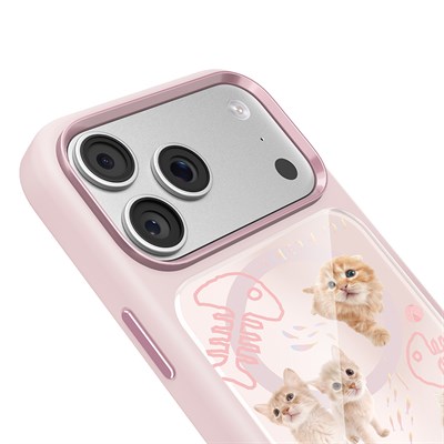 Apple iPhone 17 Pro Max Kılıf M-safe Şarj Özellikli 3D Baskılı Tasarım Mutural The Cat Serisi Kapak