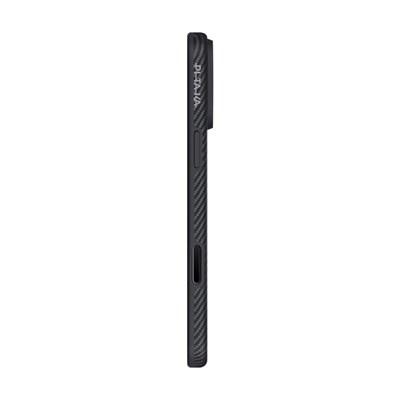 Apple iPhone 17 Pro Max Kılıf M-safe Şarj Özellikli 1500D Aramid Fiber Pitaka Military-Grade Classic Serisi Black-Grey Twill Kapak