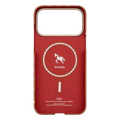 Apple iPhone 17 Pro Max Kılıf M-safe Şarj Özellikli Aramid Fiber Pitaka Edge Serisi Happiness Rides Kapak