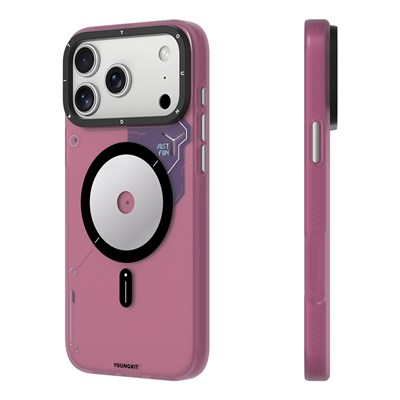 Apple iPhone 17 Pro Max Kılıf M-safe Şarj Özellikli Disk Desenli Youngkit Disc Battle Kapak
