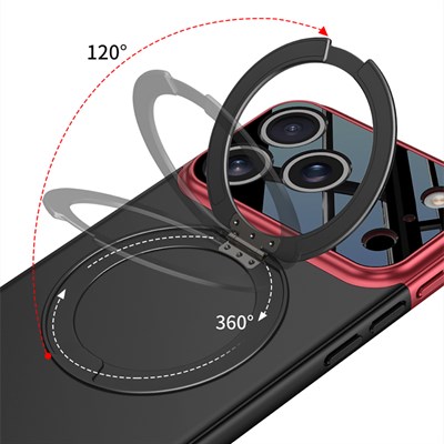 Apple iPhone 17 Pro Max Kılıf M-safe Şarj Özellikli 360 Derece Standlı Çift Parçalı Zore Torino Kapak
