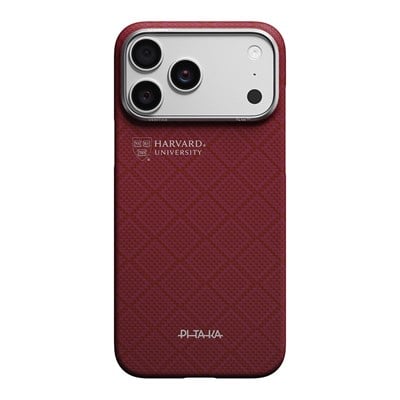 Apple iPhone 17 Pro Max Kılıf M-safe Şarj Özellikli Aramid Fiber Pitaka Harvard University Serisi Kapak