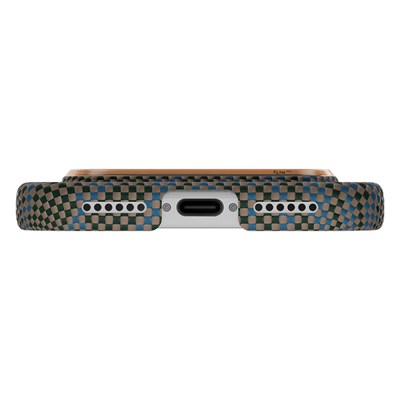 Apple iPhone 17 Pro Max Kılıf M-safe Şarj Özellikli Aramid Fiber Pitaka Breath of Veins Serisi Kapak