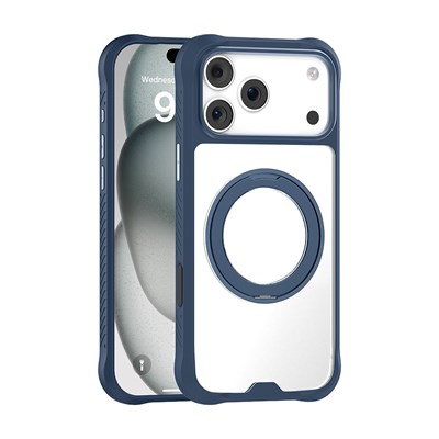 Apple iPhone 17 Pro Max Kılıf M-safe Şarj Özellikli Parmak Ring Standlı Airbag Tasarımlı Mutural Obsidian Serisi Kapak