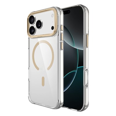 Apple iPhone 17 Pro Max Kılıf M-safe Şarj Özellikli Airbagli Kamera Standlı Zore Azor Kapak