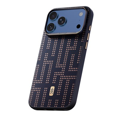 Apple iPhone 17 Pro Max Kılıf M-safe Şarj Özellikli Aramid Fiber Pitaka Tactile Woven Sunset-Moonrise Serisi Sunset Kapak
