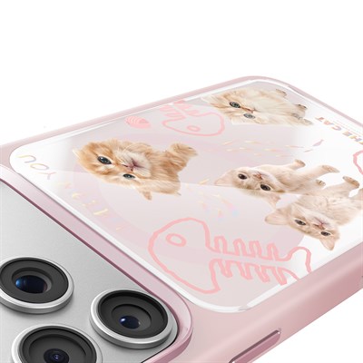 Apple iPhone 17 Pro Max Kılıf M-safe Şarj Özellikli 3D Baskılı Tasarım Mutural The Cat Serisi Kapak
