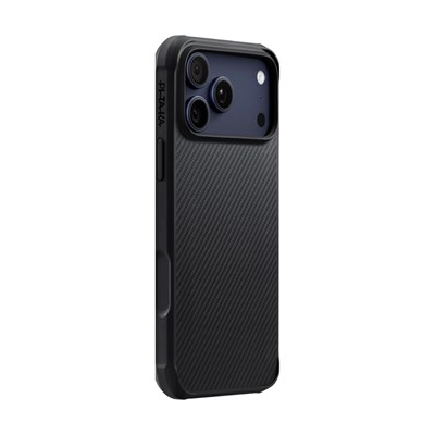 Apple iPhone 17 Pro Max Kılıf M-safe Şarj Özellikli Pitaka Aramid Pro Guard Serisi Black-Gray Kapak