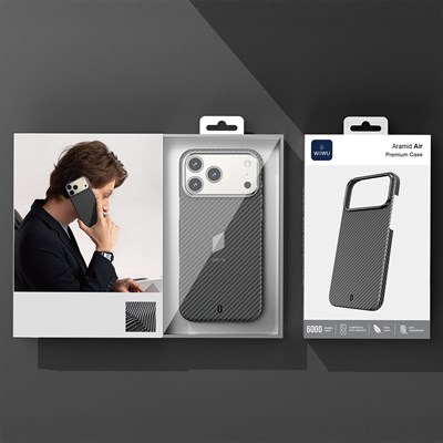 Apple iPhone 17 Pro Max Kılıf M-safe Şarj Özellikli Kamera Standlı Wiwu DCC-206 Aramid Air Kapak