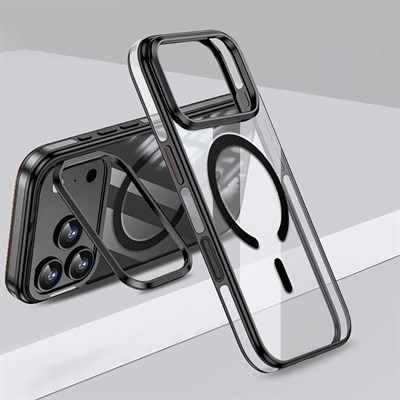 Apple iPhone 17 Pro Max Kılıf M-safe Şarj Özellikli Wlons Standlı Efsane Kapak