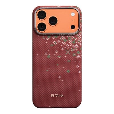 Apple iPhone 17 Pro Max Kılıf M-safe Şarj Özellikli Aramid Fiber Pitaka Sakura Hours Serisi Kapak