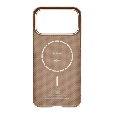 Apple iPhone 17 Pro Max Kılıf M-safe Şarj Özellikli Aramid Fiber Pitaka Flora in Grid Serisi Kapak