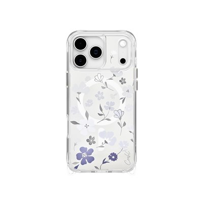 Apple iPhone 17 Pro Max Kılıf M-safe Şarj Özellikli Şeffaf Arka Yüzey Çiçekli Coehl Amara Kapak