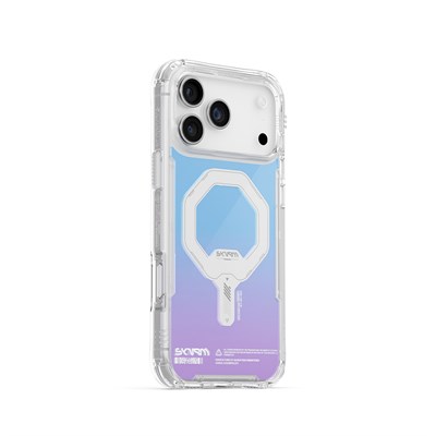 Apple iPhone 17 Pro Max Kılıf Skinarma M-Safe Şarj Özellikli IML Baskılı Holografik MYST Kapak