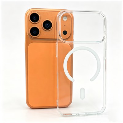 Apple iPhone 17 Pro Max Kılıf Zore M-safe Şarj Özellikli Şeffaf Tek Kamera Çerçeveli Porto Kapak