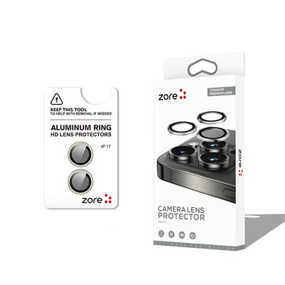 Apple iPhone 17 Zore CL-12 Premium Safir Parmak İzi Bırakmayan Anti-Reflective Kamera Lens Koruyucu