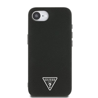 Apple iPhone 17E Kılıf Guess Orjinal Lisanslı M-safe Şarj Özellikli Grained Triangle Kapak