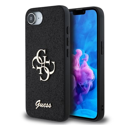 Apple iPhone 17E Kılıf Guess Orjinal Lisanslı 4G Büyük Metal Logolu Glitter Kapak