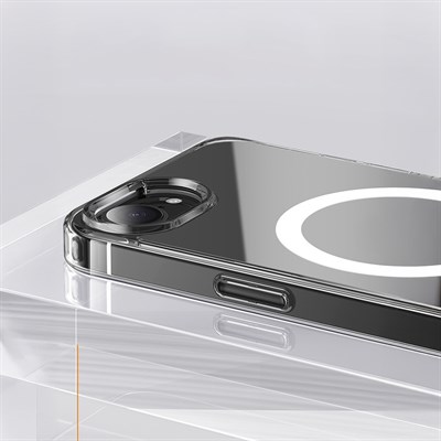 Apple iPhone 17E Kılıf M-safe Şarj Özellikli Şeffaf Sert PC Zore Embos Kapak