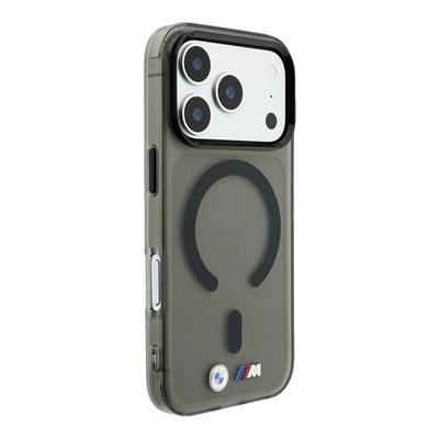 Apple iPhone 18 Pro Kılıf BMW Orjinal Lisanslı M-safe Şarj Özellikli Metal Buton Tasarımlı Buzlu IML Baskılı Kapak
