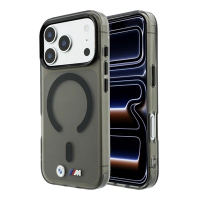 Apple iPhone 18 Pro Kılıf BMW Orjinal Lisanslı M-safe Şarj Özellikli Metal Buton Tasarımlı Buzlu IML Baskılı Kapak