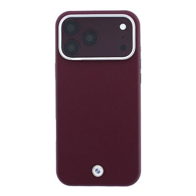 Apple iPhone 18 Pro Kılıf BMW Orjinal Lisanslı M-safe Şarj Özellikli Metal Logolu Kabartmalı Kapitone Deri Kapak