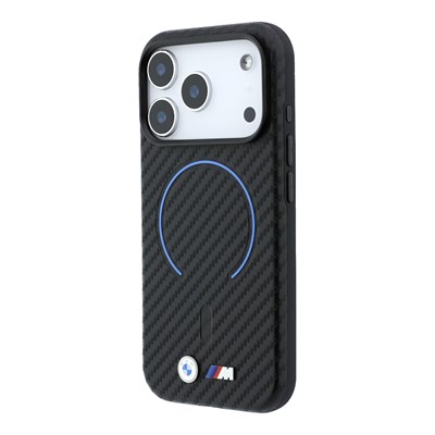 Apple iPhone 18 Pro Kılıf BMW Orjinal Lisanslı M-safe Şarj Özellikli PU Metal Logolu Kırmızı Halka Tasarımlı Kapak