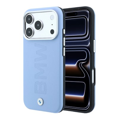 Apple iPhone 18 Pro Kılıf BMW Orjinal Lisanslı M-safe Şarj Özellikli Ortalı Sıcak Damga Logolu Deri Kapak