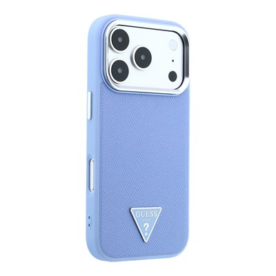 Apple iPhone 18 Pro Kılıf Guess Orjinal Lisanslı M-safe Şarj Özellikli Grained Triangle Kapak