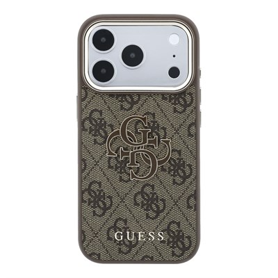 Apple iPhone 18 Pro Kılıf Guess Orjinal Lisanslı 4G Büyük Resin Logolu PU Kapak