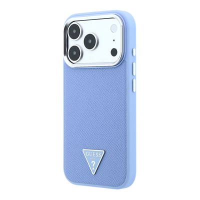 Apple iPhone 18 Pro Kılıf Guess Orjinal Lisanslı M-safe Şarj Özellikli Grained Triangle Kapak