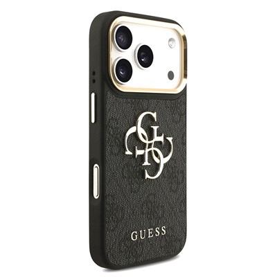Apple iPhone 18 Pro Kılıf Guess Orjinal Lisanslı 4G Büyük Metal Logolu Kalın Askılı Kapak