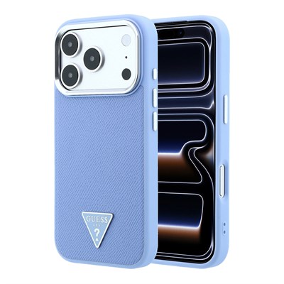 Apple iPhone 18 Pro Kılıf Guess Orjinal Lisanslı M-safe Şarj Özellikli Grained Triangle Kapak