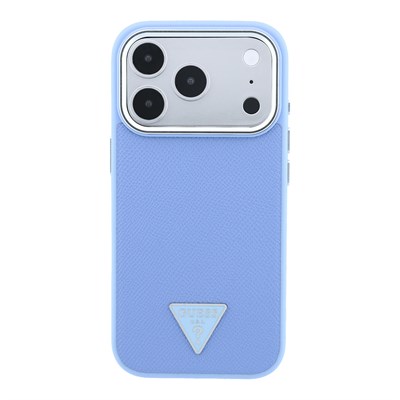 Apple iPhone 18 Pro Kılıf Guess Orjinal Lisanslı M-safe Şarj Özellikli Grained Triangle Kapak