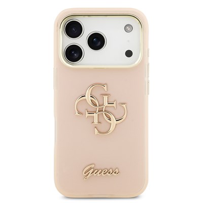 Apple iPhone 18 Pro Kılıf Guess Orjinal Lisanslı Yazı ve 4G Büyük Metal Logolu Silikon Kapak