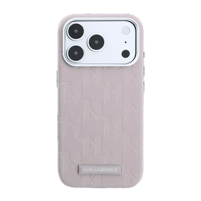 Apple iPhone 18 Pro Kılıf Karl Lagerfeld Orjinal Lisanslı M-safe Şarj Özellikli KL Yazılı Hot Stamp Kapak